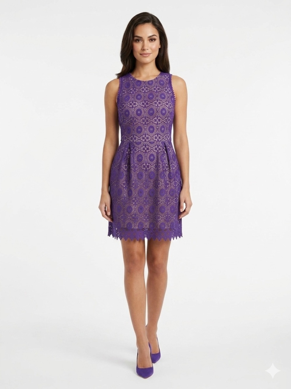 B. Darlin Junior Purple Lace Dress 9/10 Sleeveless Cocktail Homecoming